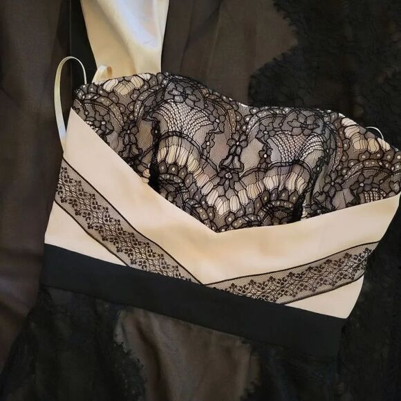 TED BAKER LONDON 'Hanya' Black and Pink Lace Maxi Dress - Picture 4 of 15